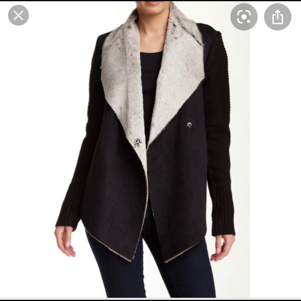 BNCI by Blanc Noir Faux Suede and Shearling Jacket